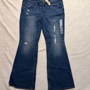 BNWT American Eagle Women’s Jeans Size 18 R Artist Skinny Flare Stretch 90s Y2K